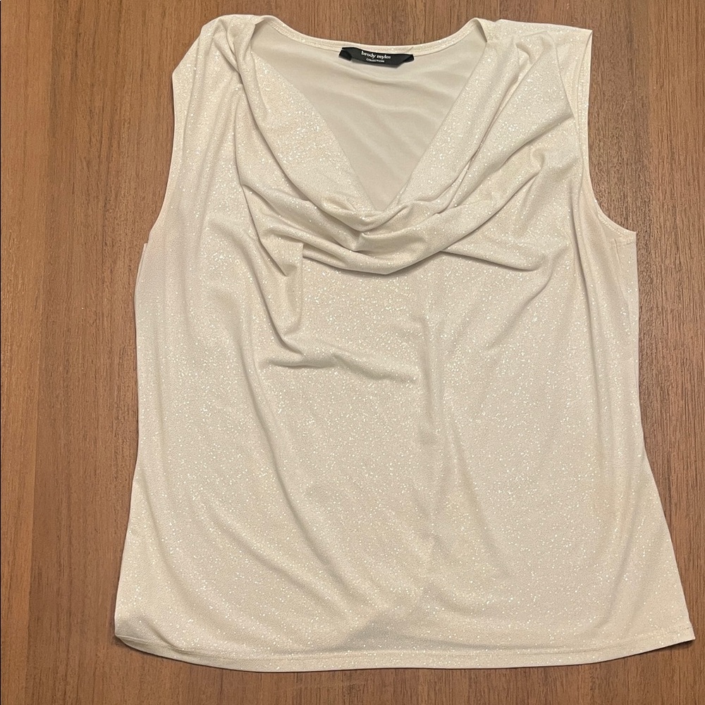 Sparkly Cream Sleeveless Blouse